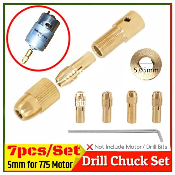 Small Drill Chuck Set 5mm Electric Motor Drill Chuck Micro-Twist Drill Chuck Tool Set 0.5-3.0mm drill collet for 775 DC Motor