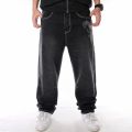 Nanaco Man Loose Baggy Jeans Hiphop Skateboard Denim Pants Street Dance Hip Hop Rap Male Black Trouses Chinese Size 30-46.