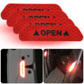 4Pcs Adhesive Car Door Open Reflective Sticker Tape Safety Warning Mark Decal. 