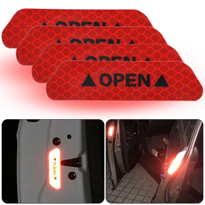 4Pcs%20Adhesive%20Car%20Door%20Open%20Reflective%20Sticker%20Tape%20Safety%20Warning%20Mark%20Decal%20-%20Image%203