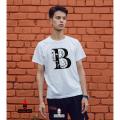 White Color Creative English Alphabet Half Sleeve T-Shirt - Unique Alphabet Design - Easy to Use And Maintain - Stylish T-shirt for Men. 