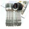 Stainless steel spoon 6 inches 24 pieces Set (12 piece Tea Spoon and 12 piece frock Spoon) for kitchen and dining-Chamis.