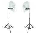 Simpex Portrait Light Kit with PL Stand Halogen Flash (Black)- 2 Pcs. 9 Ft. PL Stand with Carry Bag.. 