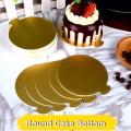 2Pcs/Set Gold Mousse Mat Bottom Foam Cake Base Boards Paper Board Round Dessert Tray Christmas Cake Decoration Tools-20cm. 
