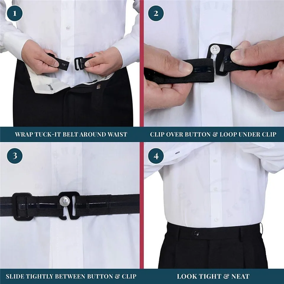 Adjustable Near Shirt-Stay Best Shirt Stays Black Tuck It Belt