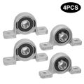 BRADOO- 4Pcs KP08 Pillow Block Mounted Ball Bearing (Diameter 8mm Bore) Zinc Alloy Pillow Block Bearing.
