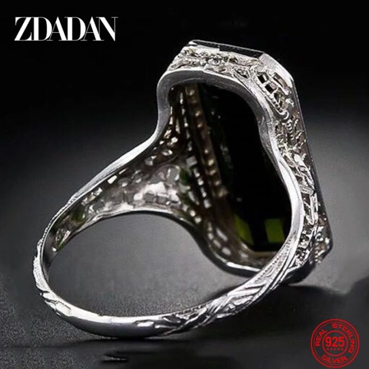 ZDADAN%20925%20Sterling%20Silver%20Big%20Square%20Emerald%20Gemstone%20Ring%20For%20Women%20Wedding%20Jewelry%20Accessories%20Wholesale%20-%20Image%204