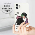 Hontinga for Realme C35 / Narzo 50A Prime Back Cover Green Hair Boy Side Design Case Square Edge Liquid Silicone Phone Case. 