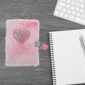Girl's Diary Fuzzy Lock Journal Soft Cover Furry Notebook with Notebooks for Kids Heart Account Locking Writing Girls.