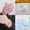 Imitation Opal Crystal Beaded Bracelet Fashion Light Luxury Elastic Bangle Simple Wrist Chain For Girl Women Jewelry Accessories Cuilei.