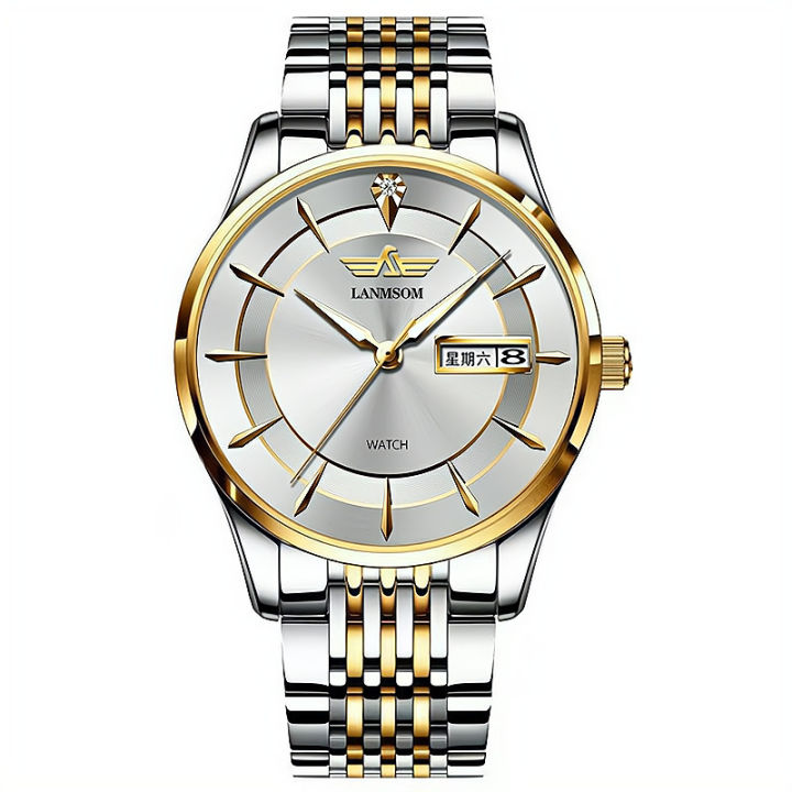 DGSenpi Watch Automatic Non-Mechanical Watch Diamond Waterproof Double Calendar Business Men