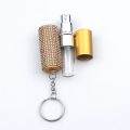 10ml Crystal Shiny Rhinestone Empty Perfume Bottle Keyring Pepper Spray Liquid Holder Keychain Self Protection Gift For Women.