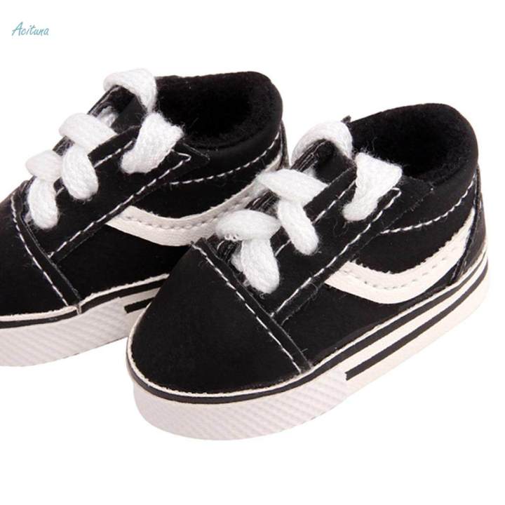 1%20Pair%20PU%20Black%20Flat%20Canvas%20Shoes%20for%2014.5inch%20Mellchan%20Doll%20Baby%20Kids%20Toy%20-%20Image%203