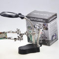 1PCS 3.5x 12x MG16129-C LED Clamp Soldering Iron Stand Helping Hands Magnifying Glass Magnifier.