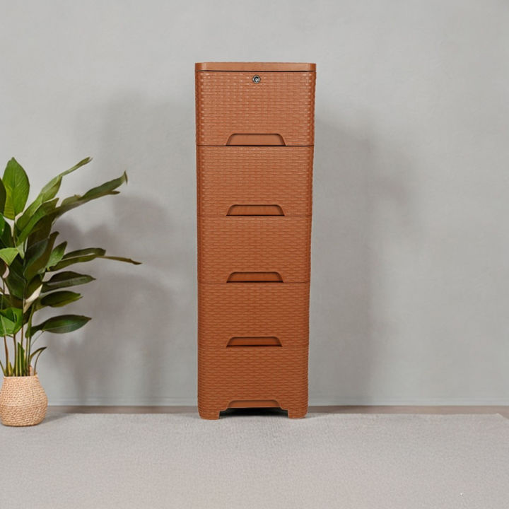 Caino Closet 5 Drawer Eagle Brown -Almirah | Daraz.com.bd