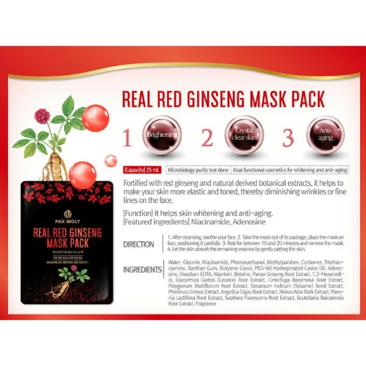 Pax%20Moly%20Real%20Red%20Ginseng%20Mask%20Pack%2025ml%20%5BKorean%20Face%20Sheet%20Mask%5D%20-%20Image%202
