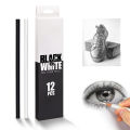 Brutfuner 12Pc White Black Colored Pencils Professional Oil Color Pencil Drawing Pencil Set Sketch School Student Art Supplies Amour zii.
