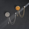 Twisted Flower Ball with Chain Brooch – Stylish Suit & Dress Accessory for Men & Women.