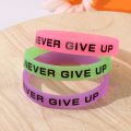 Never Give Up Luminous Rubber Bracelet Men Women Friendship Silicone Wristband Teens Motivational Sport Cuff Fashion Bangle Gift. 