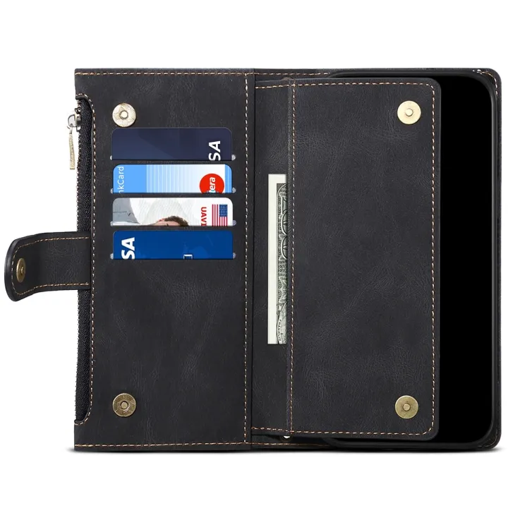 xprmy%20for%20Samsung%20Galaxy%20S22%20Plus%205G%20Vintage%20Leather%20Cover%20Flip%20Wallet%20Case%20Card%20Slots%20Zipper%20Pocket%20Handbag%20with%20Hand%20Strap%20-%20Image%206