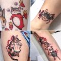 【Universal Car Parts Store】Little Animal Waterproof Temporary Tattoo Cute Cat Tattoos Body Art Fake Arm tatoo for kids.