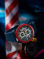 EXTRI Watches for Men Blue Case Rubber Fashion High Quality Multifunction Six Pointer Quartz Relojes New Design With Box.