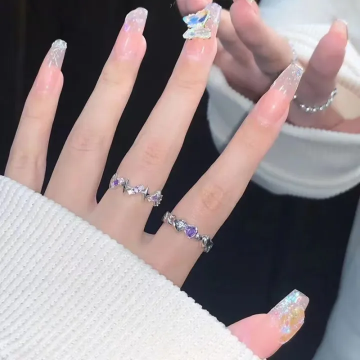 ins%20sweet%20wind%20purple%20diamond%20love%20zircon%20open%20ring%20female%20four-pointed%20star%20niche%20cold%20wind%20light%20luxury%20personality%20ring%20-%20Image%204