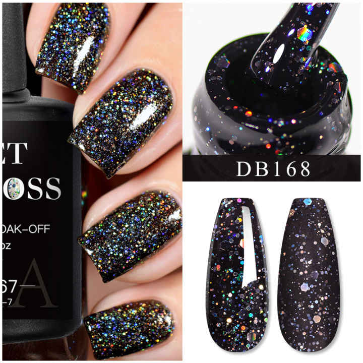 Mtssii Holographic Glitter Gel Nail Polish Sparkling Sequins Semi-permanent Soak Off UV LED Gel Varnish Nail Art Decoration