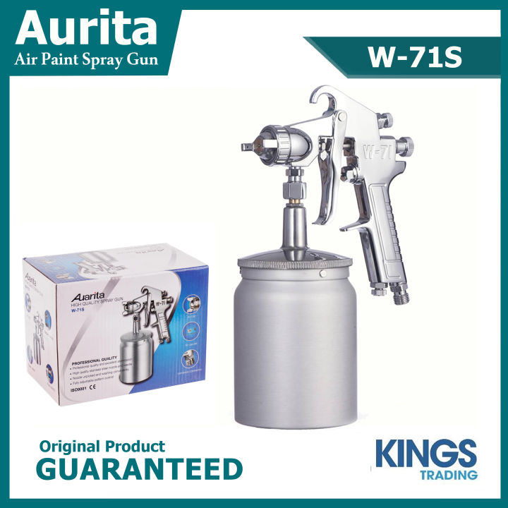 Aurita Air Spray Gun Adjustable Nozzle, Cup Size 600ml Model W-71S