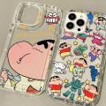 Lovely Crayon Shinchan Phone Case for iPhone 15 14 13 12 11 Pro Max XR XS X 8 7 6 6S Plus SE 2020 Cartoon Clear Silicone Cover. 