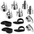 12 Pcs Steel Finger Picks Set,Metal Finger Picks Adjustable Bass Finger Picks for Guitar, Banjos and Other Instruments.