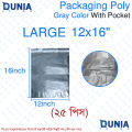 Packaging Poly Courier Plastic Bag With Pocket 25pcs for Product Covering Pack Gray Color.