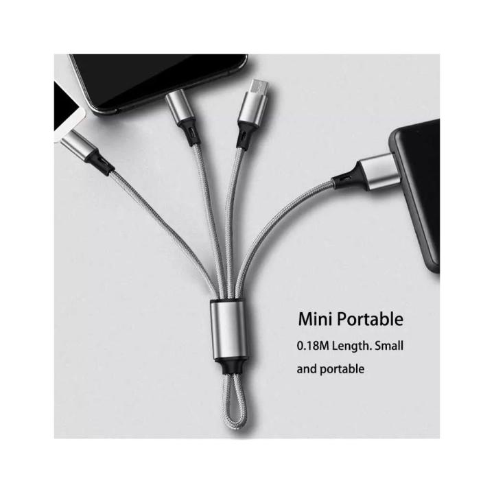 Type-C, Micro USB & lPhone 3 in 1 USB Cable for power bank