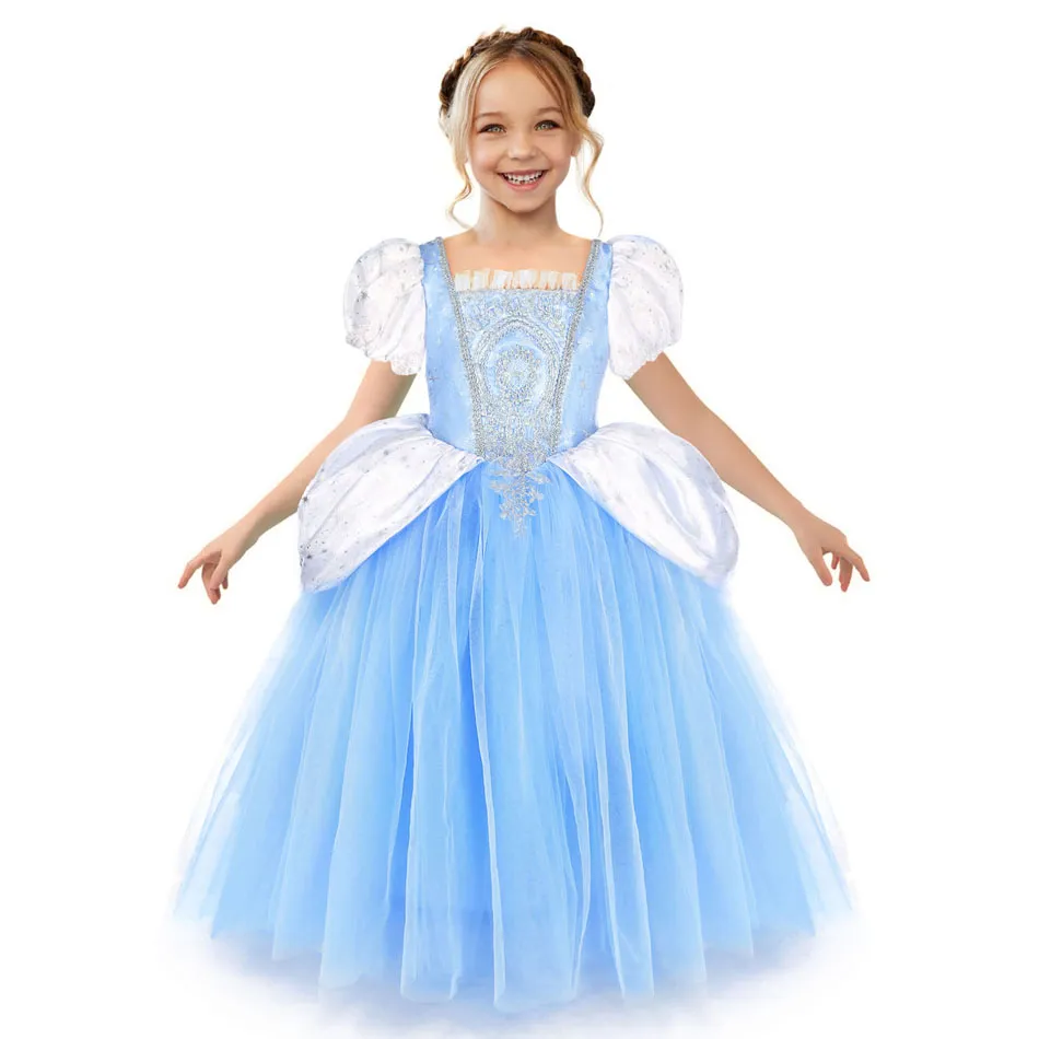 Cinderella Dress for Halloween Christmas Luxury Lace Ball Gown