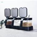 Kitchen Condiment Storage Set Condiment Jars Container and Spice Bottles for Pepper Coffee Bar. 