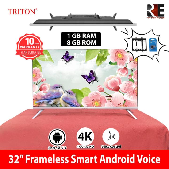 triton 32 inch voice frameless smart android 4K led tv
