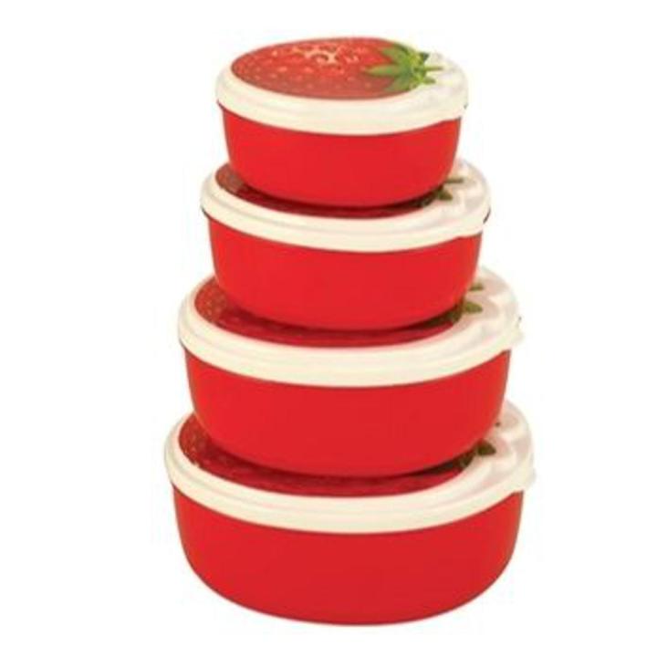 Strawberry Tiffin Box Set - 4 Pieces