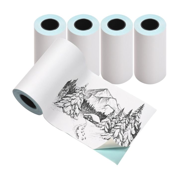 5 Pcs 57mm x 30mm Self Adhesive  Waterproof Oil-proof Thermal Sticker Paper Roll Mini Photo Printer,Label Printer