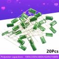 20Pcs Full Series Capacitor 100V 250V 400V 630V 1000V Polyester Film Capacitor 67 Kind Capacitance 1nF 2.2nF 10nF 150nF 220pF. 