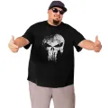 Punisher Skeleton Skull T Shirt Men 100% Cotton Amazing T-Shirt Crew Neck Big Tall Tees Short Sleeve Clothes Large 4XL 5XL 6XL. 