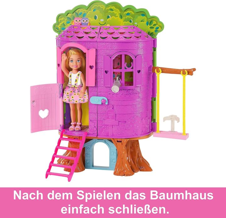 Barbie%20HPL70%20Chelsea%20%20Doll%20and%20Treehouse%20Playset%20%20BARBIE%20-%20Chelsea%20Doll%20and%20Tree%20House%20Playset%20with%20Puppy%20with%20Furniture,%20Slide%20and%20More%20Than%2010%20Accessories%20for%20Endless%20Creative%20Fun%20for%20Children%20-%20Image%205