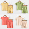 Children Clothing Set Summer Children Boys Girls Kids Pajamas Suit Sleepwear Short Sleeve T shirt Shorts Kids Outfits 4 6 8 10 Y. 