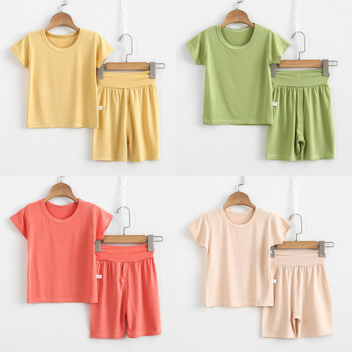 Children Clothing Set Summer Children Boys Girls Kids Pajamas Suit Sleepwear Short Sleeve T shirt Shorts Kids Outfits 4 6 8 10 Y