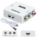 Hi Speed 1080P HDMI To AV CVSB L/R RCA Converter HDMI2AV Adapter Support NTSC PAL Output Standard HDMI Interface HD Video Box. 