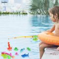 Kids Fishing Toy Set Play Water Toys for Baby Magnetic Rod and Fish with Inflatable Pool Outdoor Sport Puzzle Toys for Children.