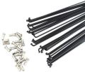 Bike Spokes 26" Any Bicycle Stainless Steel Bicycle Spokes With Nipples 10 pcs Black. 
