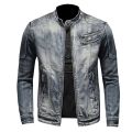 2022 New Hot Style Denim Jacket for Men Spring Autumn Zippers Solid Color Denim Coat.