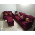 2+2+1 Turkey Sits Furniture Protective wooden model Sofa Cover Maroon Color. 