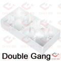 Molded PVC Box Double Gang PVC Back Box For Gang Switch Gang Socket 172x85x33mm Faceplate Wall Mount Switch Socket White PVC Deep Box. 