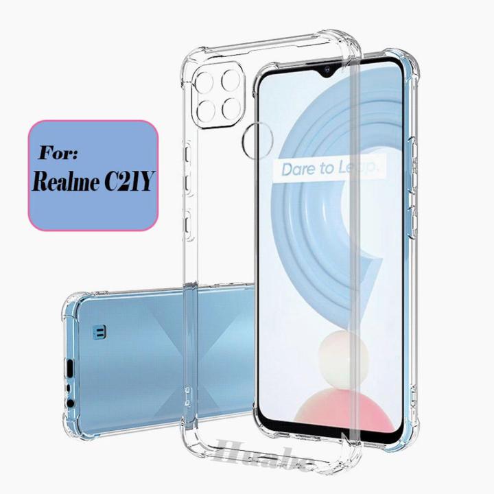 For Realme c21y phone case Realme c25 C15/C12 four-corner anti-drop 1.5mm shockproof case transparent mobile phone case